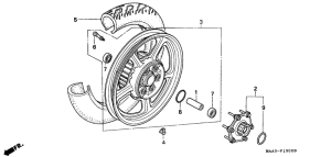 VT1100C Rear wheel complete assy