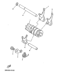 TDR125 Shift cam. fork