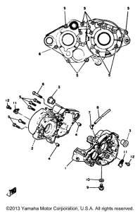 YZ125H Картер двигателя