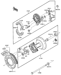  Rear hub / brake / chain