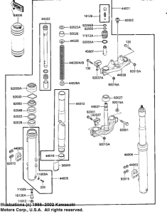KX125 Вилка передней оси