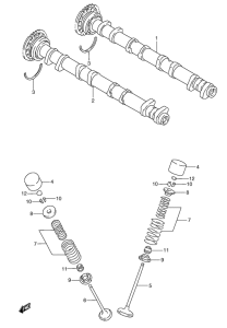 GSX-R600 Распределительный вал-клапаны