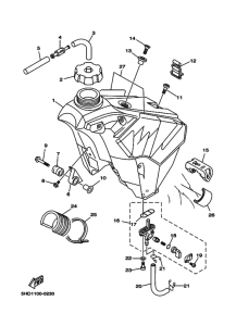 YZ125 YZ125M Tank fuel