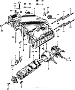 SS125 Upper crankcase + shift drum