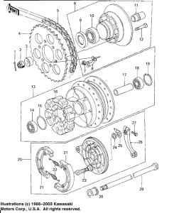 KZ650 Rear hub / brake / chain