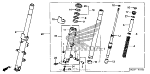ST1300P (ABS) Передняя вилка