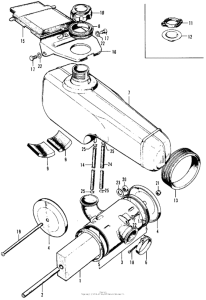 CT70 Fuel tank + air cleaner