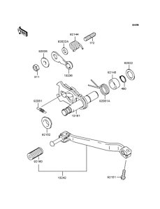 KLX250 Механизм переключения передач