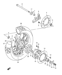 DR800 Rear wheel complete assy