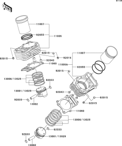 VN800 Цилиндр и поршни