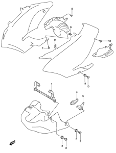 DL1000 Side cowl installation parts