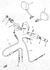 TZR50 Steering handle. cable