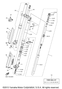 WR250F Передняя вилка