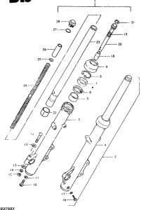 GSX750 Вилка передней оси