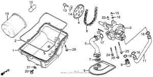 VF1000F Oil filter + oil pan + oil pump