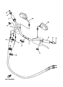 XV1900CU Рулевой рычаг и кабель