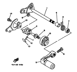 YZ125F Shift shaft. pedal