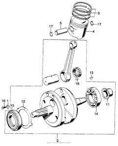 CL125 Коленчатый вал и поршни