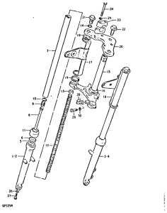 GP125 Front fork(gp125c f.no.101265~,gp125uc f.no.101623...