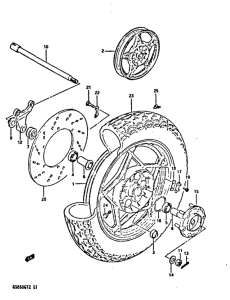 GS650 Rear wheel complete assy