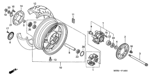 CBF600 (Naked, ABS) Rear wheel complete assy