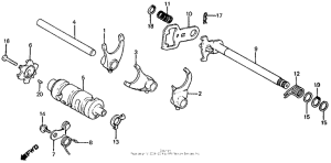 XL200R Shift drum + shift fork