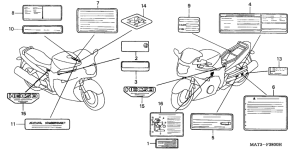 CBR1100XX Лейбл предостережения