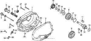 XL350 Right crankcase cover + kick starter