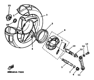 YW100T Переднее колесо