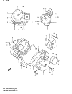 DR-Z250 Crankcase cover ass`y  (v