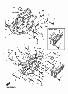 WR450F Картер двигателя