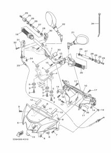 T135FI Рулевой рычаг и кабель