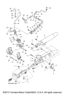 XVS650AT Выхлопная система