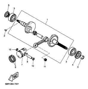 YQ50 Коленчатый вал и поршни