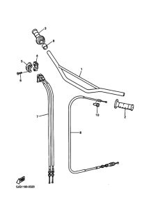 YZ426F YZ426FM Рулевой рычаг и кабель