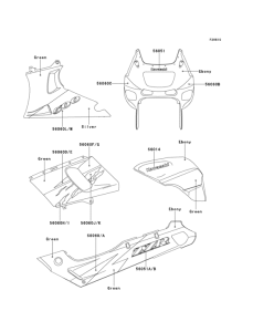ZX500 Decals(ebony / green)(zx500-d2)