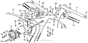MT125 Handlebar + cables + control levers