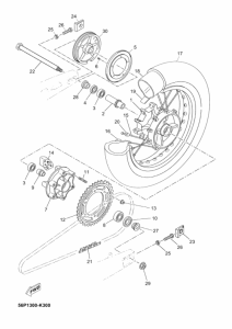 XT660Z (ABS) Rear wheel complete assy