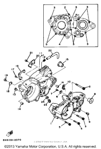 YZ490J Картер двигателя