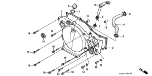 CR80RB Крышка картера правая