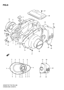 GS500 Crankcase cover ass`y  (v