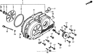 VFR750F Крышка картера правая