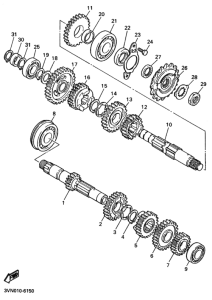 SRX400 Мост ведущий комплект