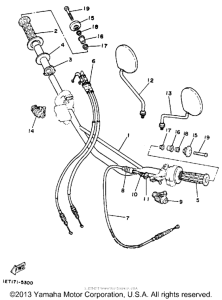 XT350A Руль -тросы