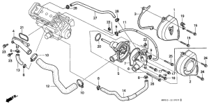 CBR900RR Водяная помпа