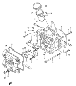 DL1000 Передняя головка цилиндров