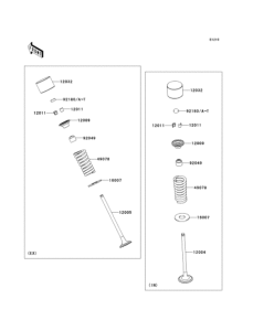 EX250 Rocker arms / valves