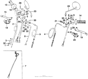 MT250 Handle grip + cable