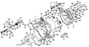 GL1000 Kick starter + clutch cover + rear case