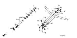 RT16 Handle pipe / steering stem